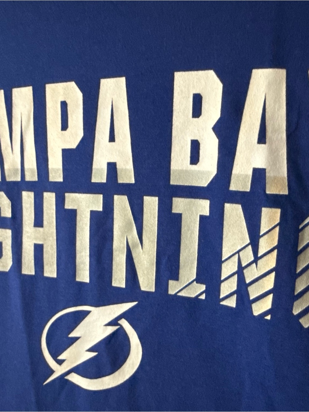 Tampa Bay Lightning Champion Primary Logo Jersey T-Shirt - Blue - Size 3XL- NWOT - Picture 7 of 12